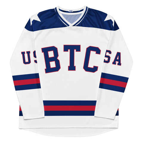 BTC USA Satoshi Nakamoto Hockey Jersey - 21 Million - Bitcoin Merchandise