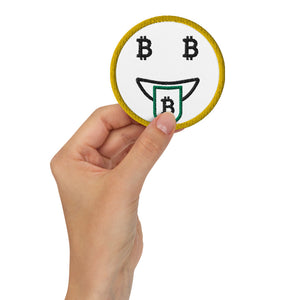 Smiley Face Embroidered Patch - Bitcoin Patch - Embroidery