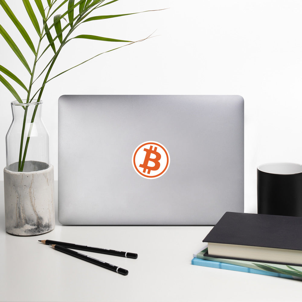 Bitcoin Symbol White Background Bitcoin Sticker