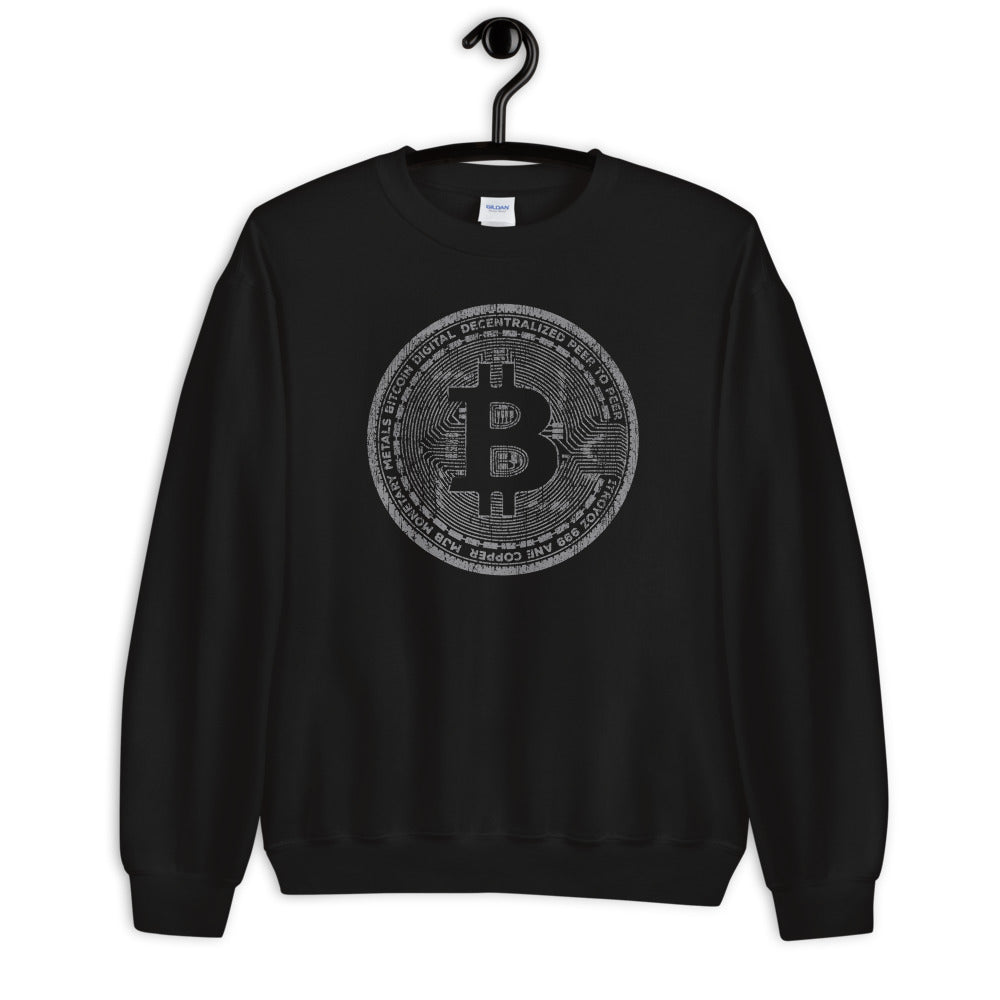 Distressed Bitcoin Coin Unisex Sweatshirt