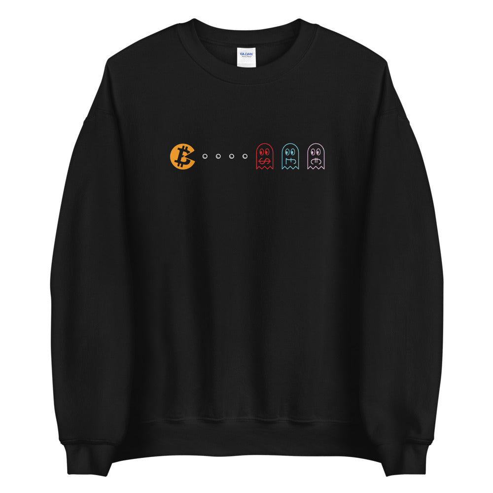 Bitcoin Pacman Unisex Sweatshirt - Bitcoin Merch - BTC