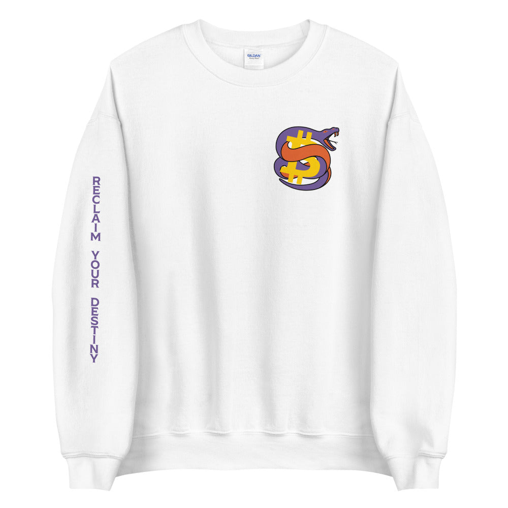 Self Sovereignty Bitcoin Sweatshirt With Right Sleeve Print