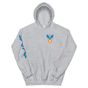 American Eagle Chest Badge Unisex Bitcoin Hoodie With Double Sleeve Prints - Bitcoin Merch - Hodl BTC
