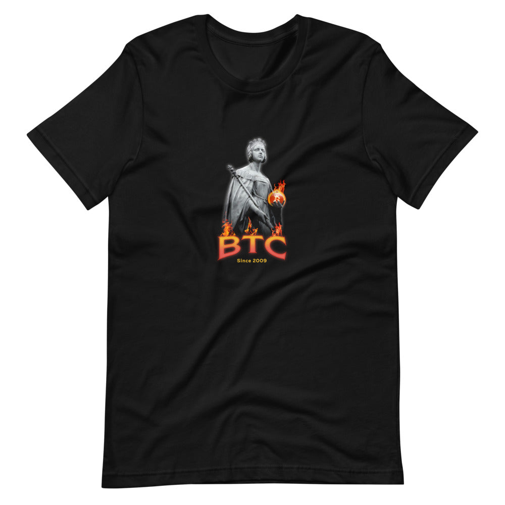 BTC Glowing Hot Black Unisex Bitcoin T-Shirt