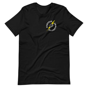 Powered By Lightning Bitcoin T-Shirt | Front and back design
