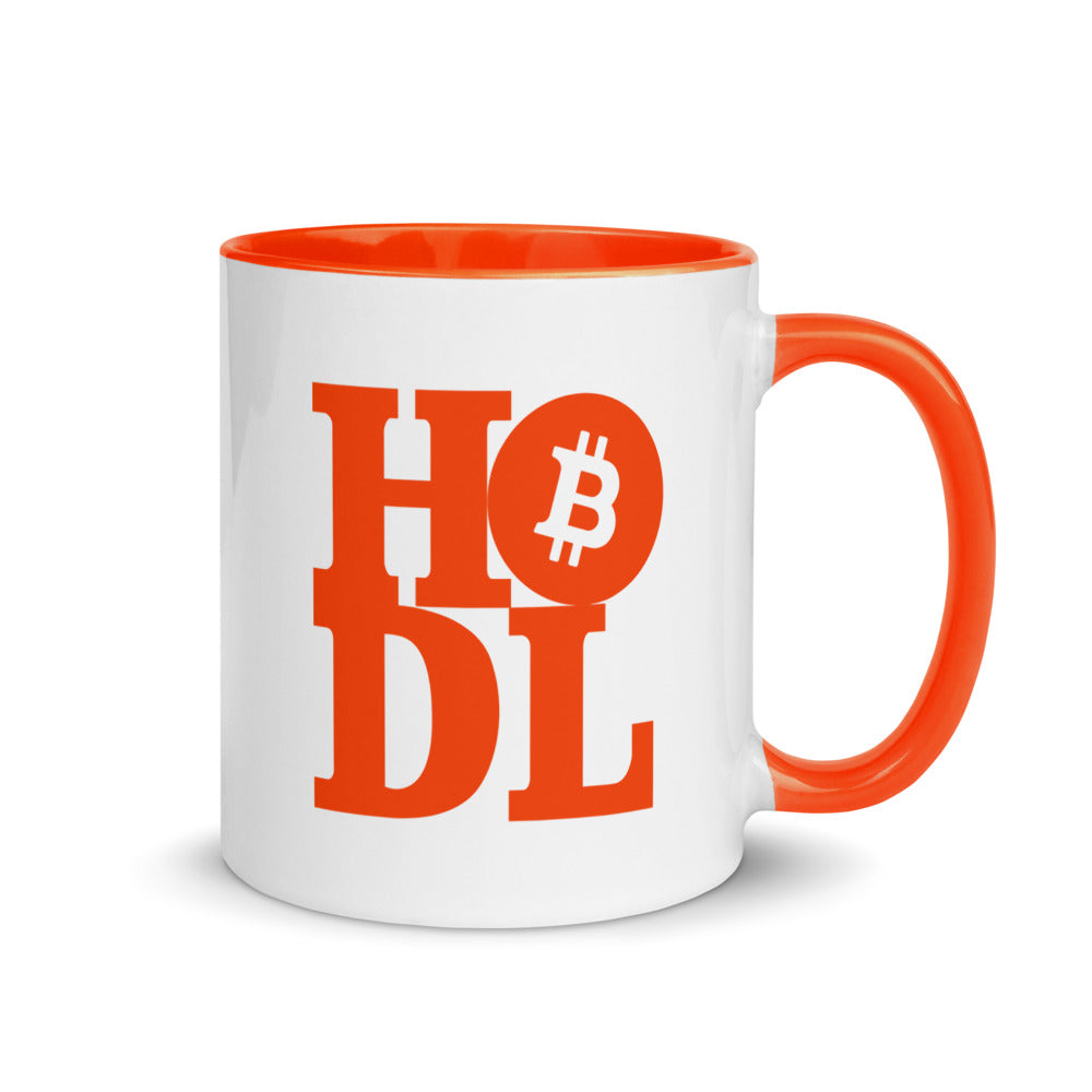 Bitcoin Mug - Orange Bitcoin Hodl "Hold On For Dear Life" Magic Mug - 11 oz. - Coffee Tea
