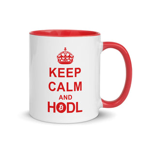 Bitcoin Mug - Red Keep Calm And Hodl "Hold On For Dear Life" Magic Mug - 11 oz. - Coffee Tea